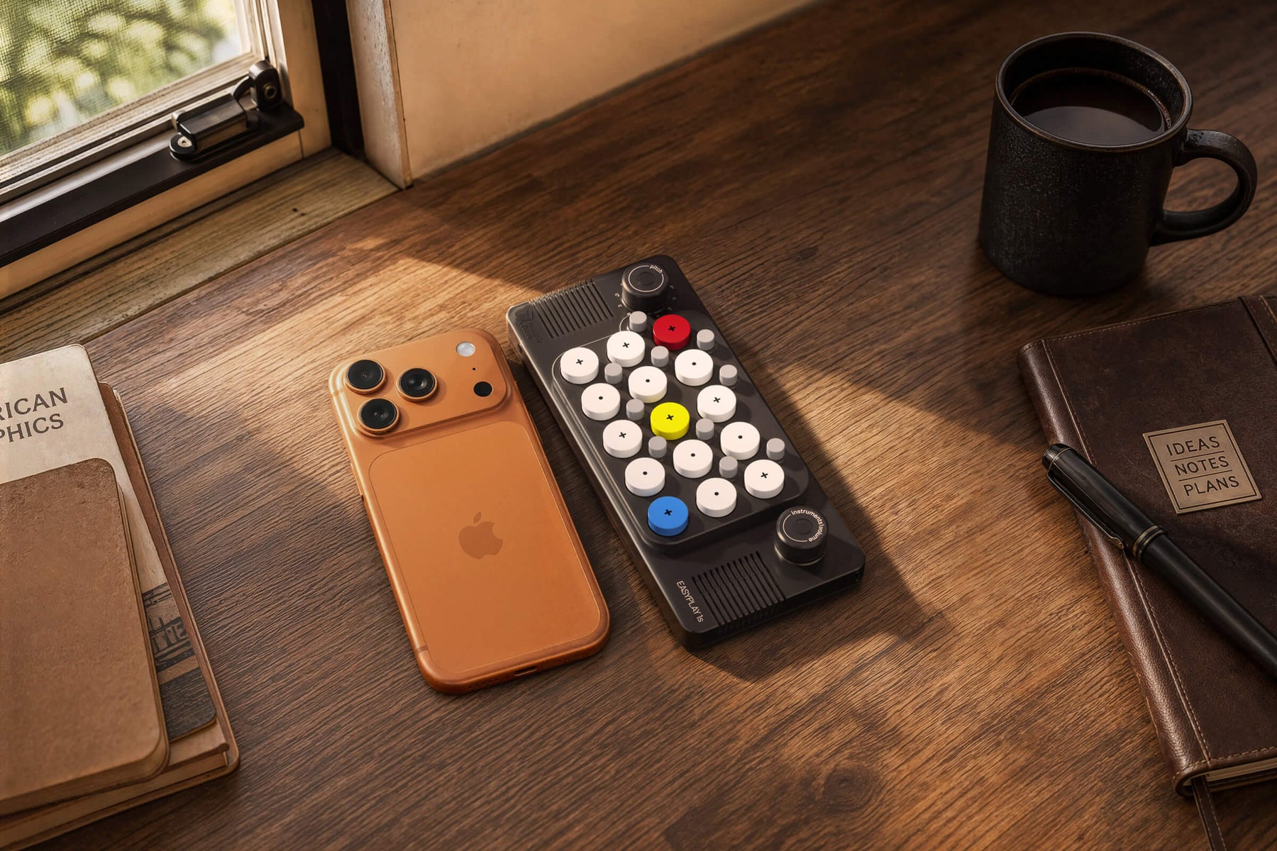 EASYPLAY 1S next to a phone
