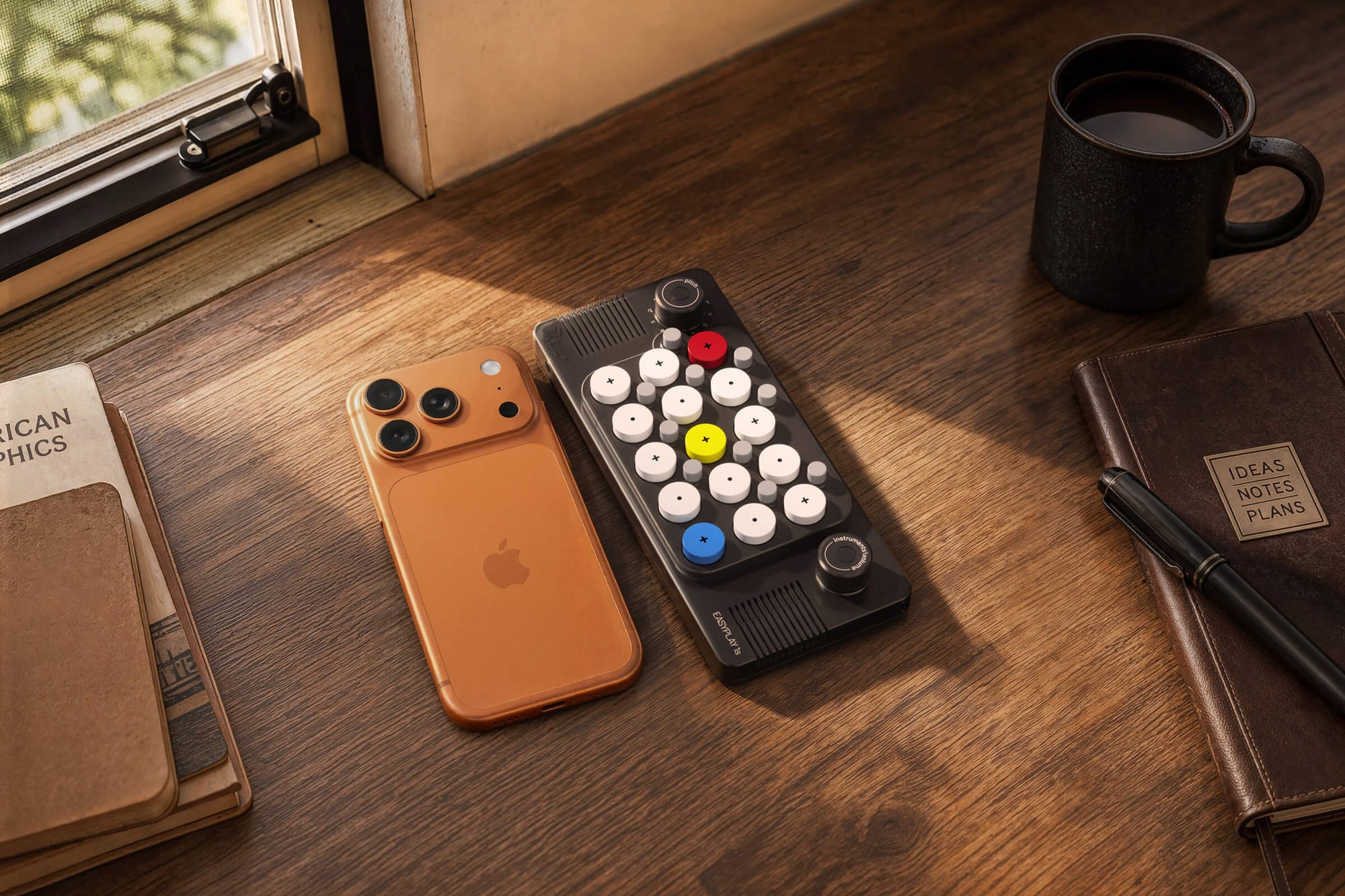 EASYPLAY 1S beside a phone
